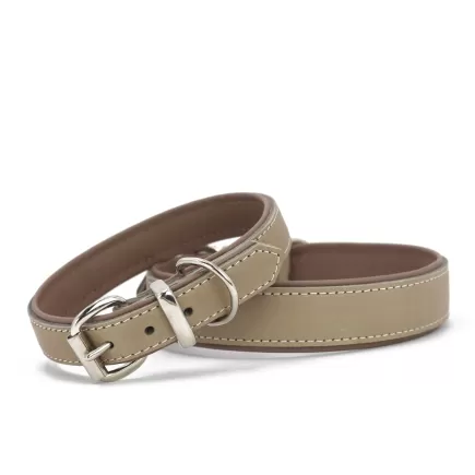 Lederhalsband Premium Soft Taupe